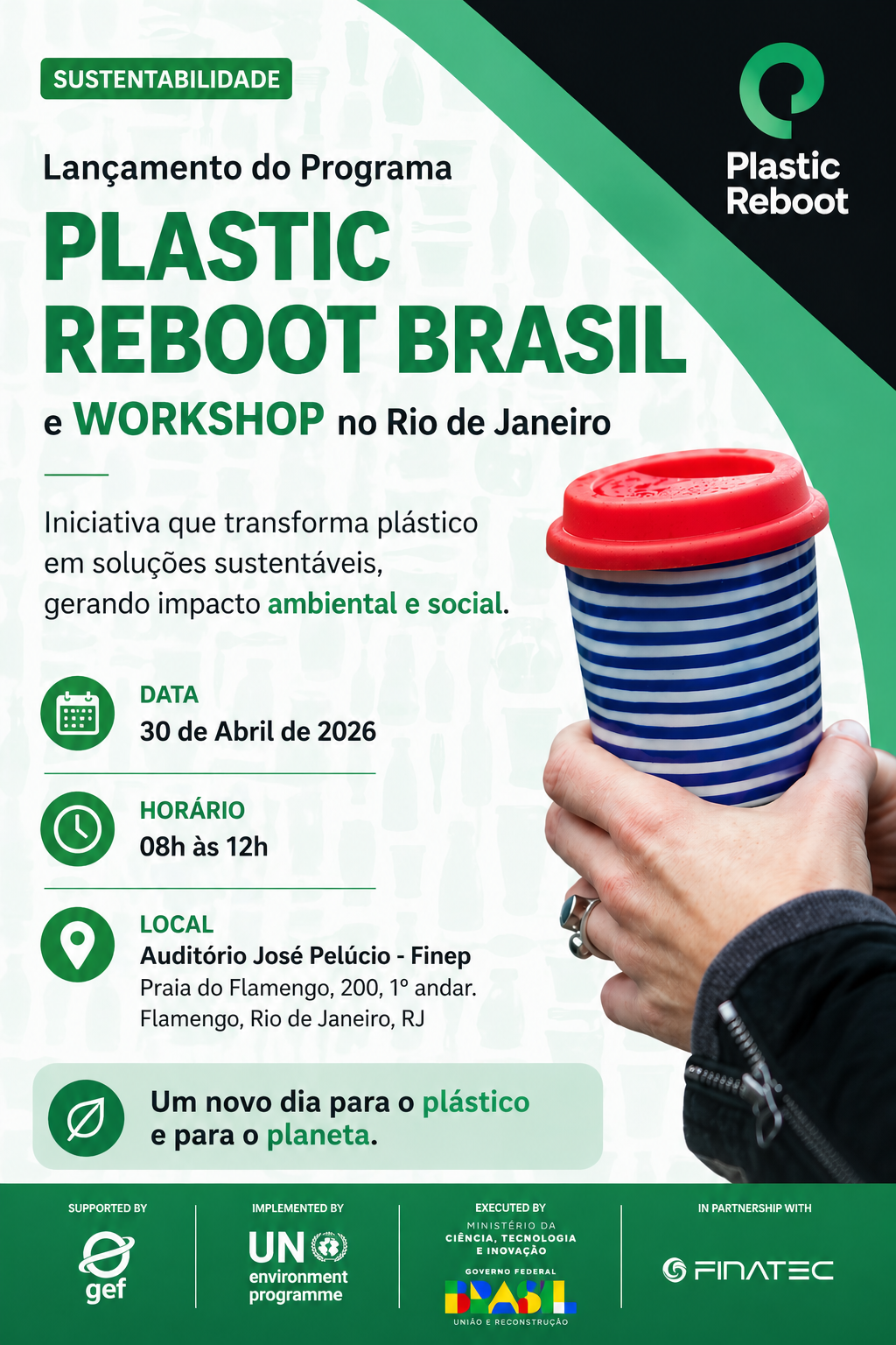 Workshop marca lançamento do Plastic Reboot Brasil no Rio nesta quinta -feira